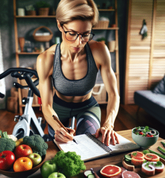 en person som balanserer kosthold og trening for optimal helse